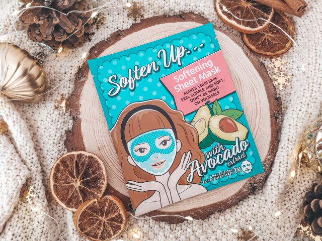 Mascot Europe Maska do twarzy w płacie, Soften Up… Softening Sheet Mask, Z wyciągiem z awokado i kolagenem