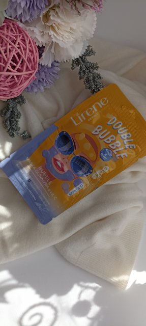 Lirene Double Bubble, Maska do twarzy, Glinkowa, Z witaminą C, Cera tłusta i mieszana, Yellow & Violet