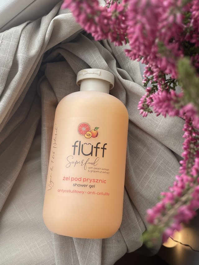 Fluff Superfood, Żel pod prysznic, Antyceluitowy, Peach Extract & Grapefruit Extract
