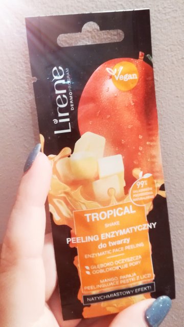 Lirene Dermoprogram, Peeling enzymatyczny do twarzy, Tropical Shake, Mango i Papaja