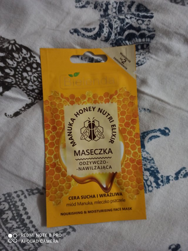 Bielenda Manuka Honey Nutri Elixir, Maseczka do twarzy, Odżywczo-nawilżająca, Cera sucha i wrażliwa, Miód manuka i mleczko pszczele