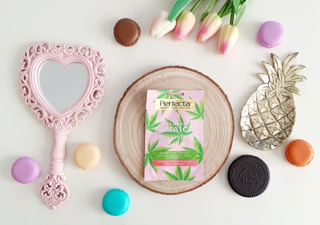 Perfecta Relaxed Jamaica, Happy & Relaxed, Maska na twarz, Intensywne nawilżenie, Energizacja, Organiczny olej z konopi, Dzikie indygo