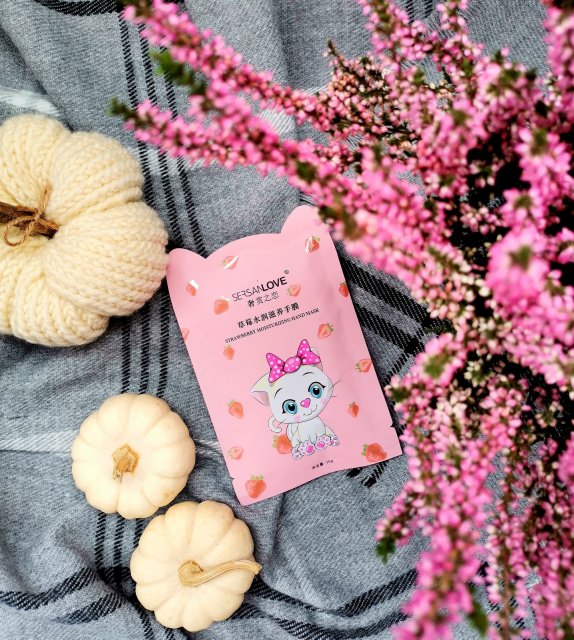 Sersanlove Maska do rąk w formie rękawiczek, Strawberry, Nawilżająca