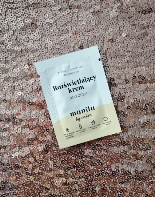 manilu Krem pod oczy, Rozświetlający, Kofeina, koenzym Q19 i olej arganowy