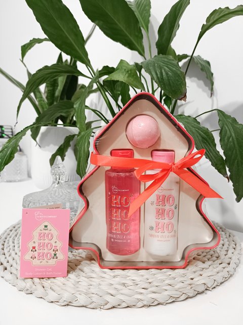 The Bath Company Zestaw do kąpieli, Ho Ho Ho, Żel pod prysznic, balsam do ciała, kula do kąpieli 