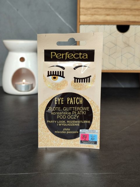 Perfecta Eye Patch, Płatki pod oczy, Złote, Glitterowe, Koreańskie, Party Look, Rozświetlenie i wygładzenie