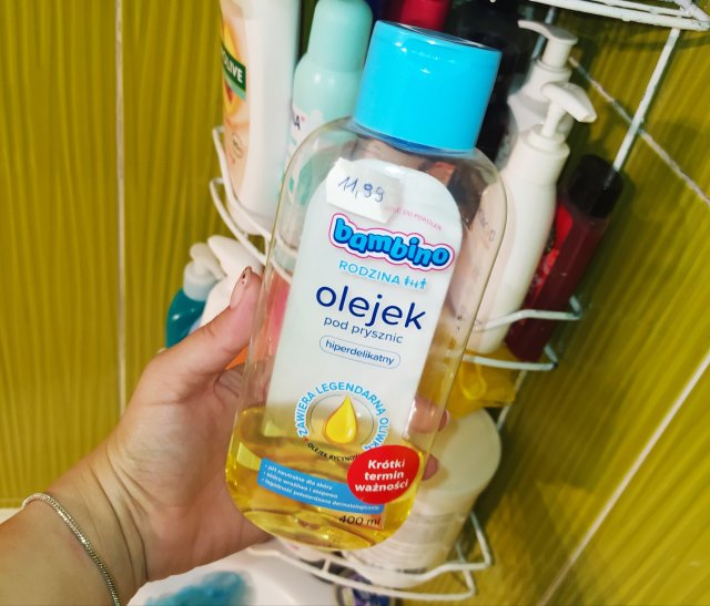 Bambino Rodzina, Olejek pod prysznic, Hiper delikatny, Oliwka+ olejek rycynowy
