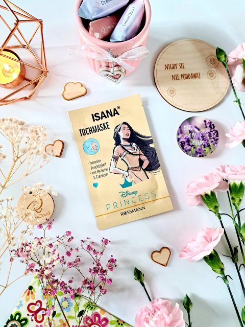 Isana Disney Princess, Maseczka do twarzy w płacie, Hyaluron & Cranberry, Pocahontas