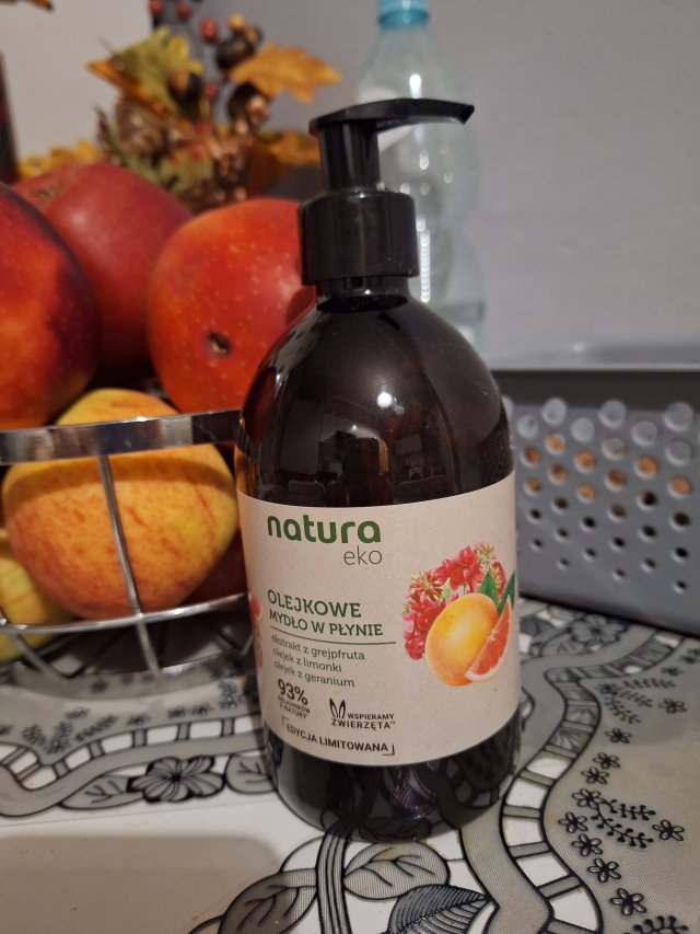 Natura Eko Mydło w płynie, Olejkowe, Ekstrakt z grejpfruta, olejek z limonki, olejek z geranium