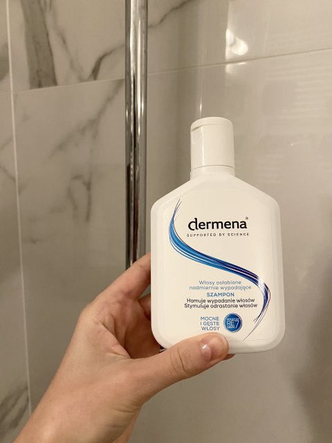 Dermena Szampon do włosów, Włosy suche, zniszczone i nadmiernie wypadające, Hamuje wypadanie włosów