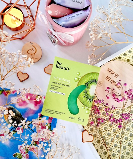 be beauty Hydrożelowe płatki pod oczy, Refreshing, Z ekstraktem z kiwi i kombuchą