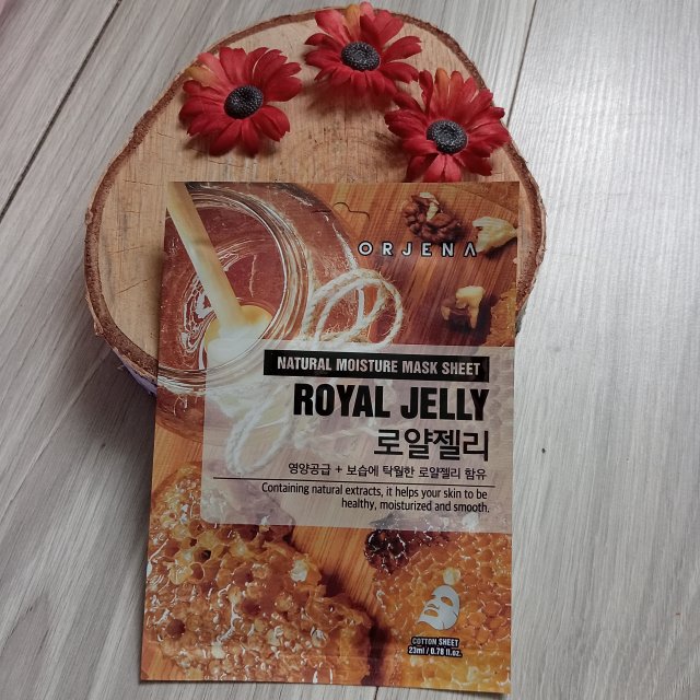 Orjena Maska do twarzy w płacie, Royal Jelly, Z mleczkiem pszczelim, Nawilżająco-odżywcza 