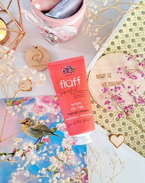 Fluff Superfood, Krem do rąk, Antybakteryjny i nawilżający, Malina
