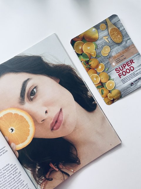 Eyenlip Beauty Maska do twarzy w płacie, SuperFood Orange, O działaniu rozświetlającym, uelastyczniającym i kojącym 