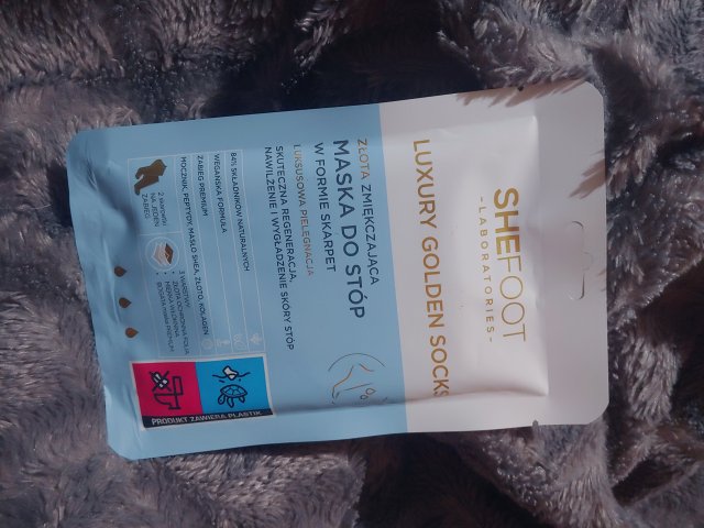 SheFoot Maska do stóp w formie skarpetek, Luxury Golden Socks, Złota, Zmiękczająca
