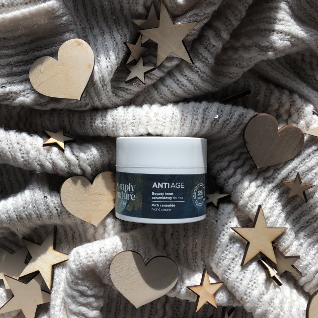 Clochee Simply Nature, Krem do twarzy, szyi, dekoltu, Bogaty, Ceramidowy, Na noc