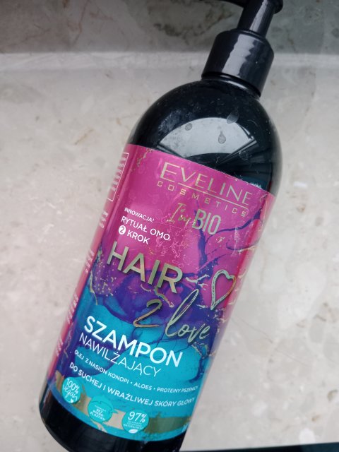 Eveline I'm Bio, Hair 2 Love, Szampon do włosów, Nawilżający, Włosy suche, wrażliwa skóra głowy