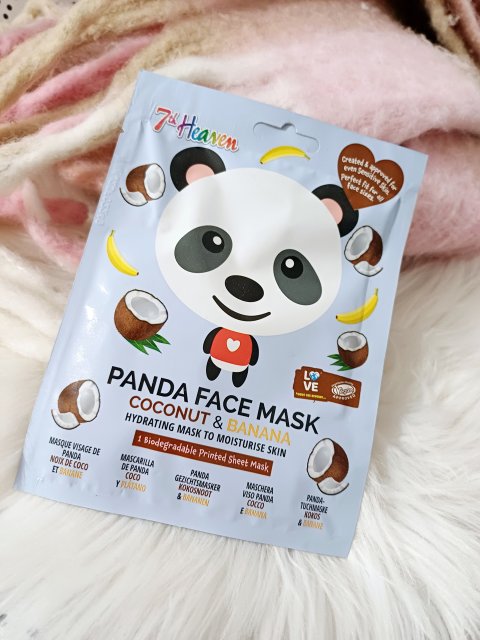 Face Food Maska do twarzy w płacie, Panda Face Mask, Nawilżająco - wygładzająca, Kokos i banan