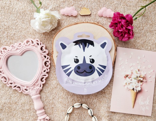 SINSAY Maska do twarzy w płacie, Soothing, Pomegranate, Zebra