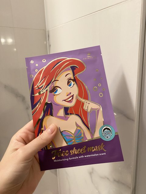 Topbrands Europe B.V. Disney Princess, Maska do twarzy w płacie, Nawilżająca, Zapach arbuza, Ariel