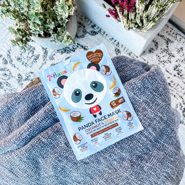Montagne Jeunesse 7th Heaven, Maseczka do twarzy w płacie, Panda Face Mask, Coconut & Banana