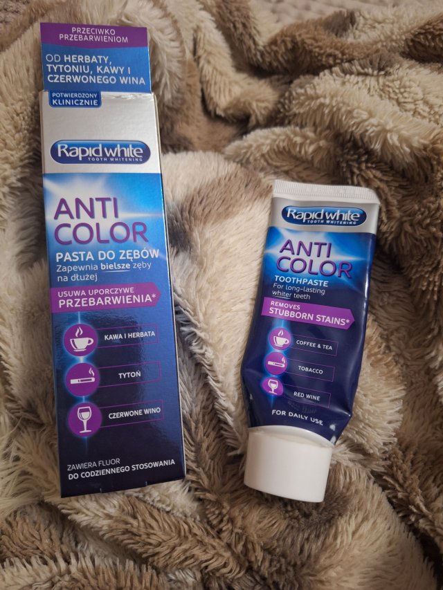 Rapid White Pasta do zębów, Usuwająca przebarwienia, Anti Color Toothpaste