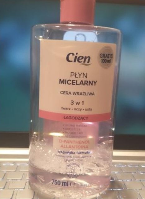 Cien Płyn micelarny do demakijażu, Łagodzący, 3w1, Skóra sucha i wrażliwa