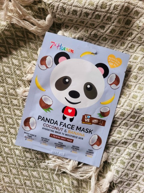 Montagne Jeunesse 7th Heaven, Maseczka do twarzy w płacie, Panda Face Mask, Coconut & Banana