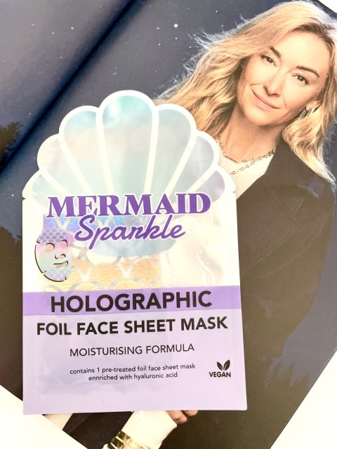 Marmaid Sparkle Holographic, maska w płachcie, formuła nawilżająca 