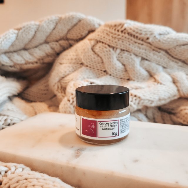 WhiteTree Natural Cosmetics Peeling do ust, Cukrowy, Z olejem kokosowym 