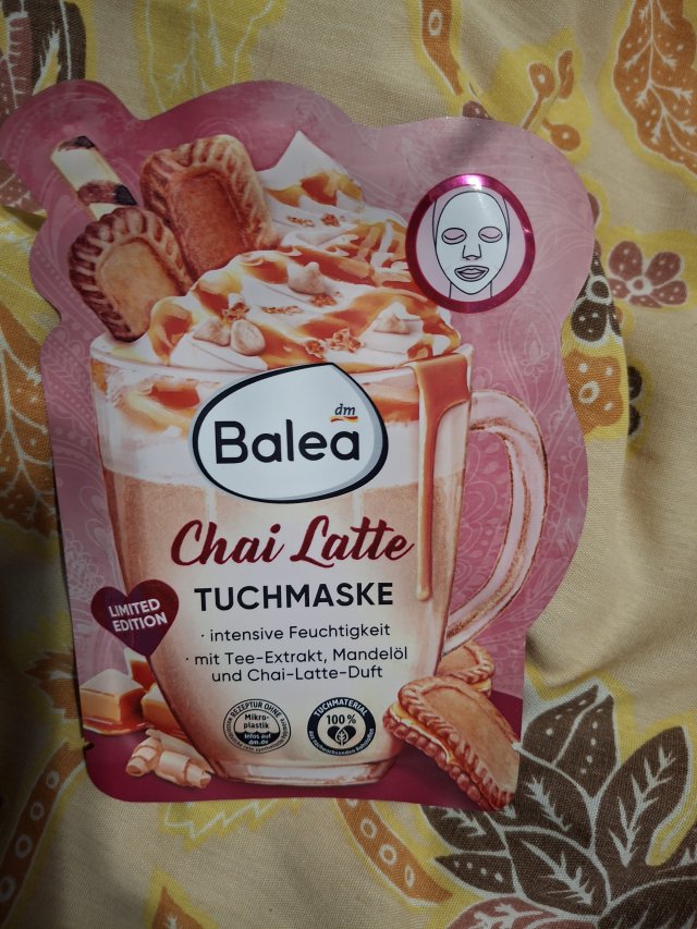 Balea Maseczka do twarzy w płacie, Chai Latte
