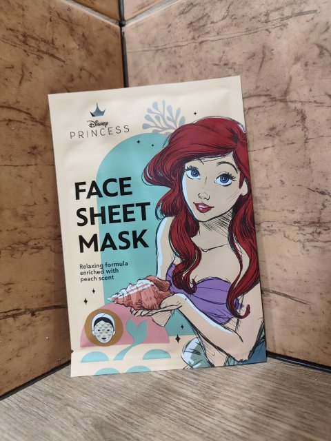 Action Maska do twarzy w płacie, Facial Sheet Mask, Disney Princess, Odświeżająca i nawilżająca, Syrenka Ariel