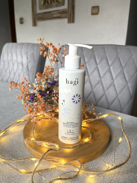 Hagi Cosmetics Emulsja do mycia twarzy, Kremowa, Bławatek, Olej migdałowy 10%