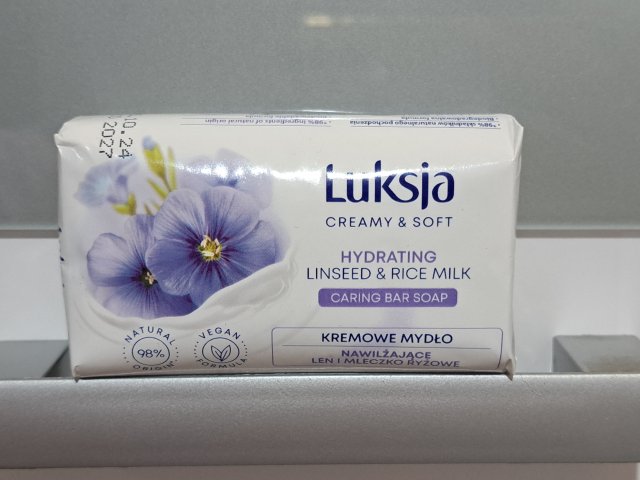 Luksja Cream & Soft, Mydło w kostce, Len i Mleczko Ryżowe