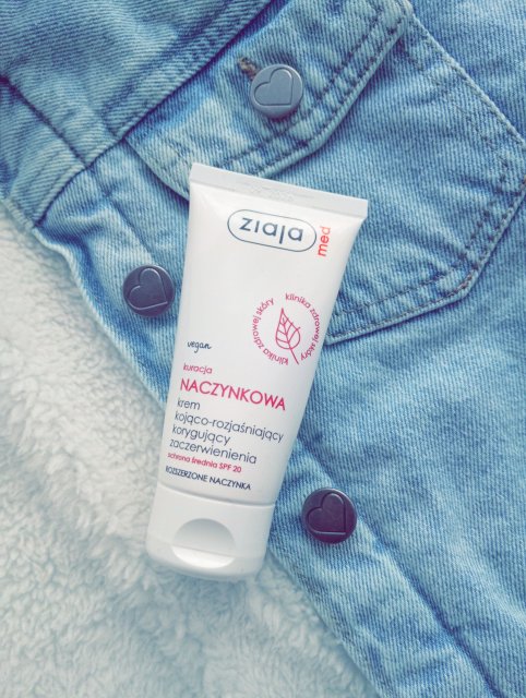 Ziaja Kuracja naczynkowa, Krem do twarzy, Kojący, Rozświetlający, Korygujący zaczerwienienia, SPF 20