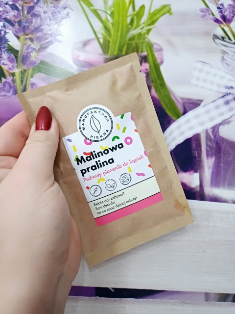 Manufaktura Piękna Puder do kąpieli, Malinowa pralina