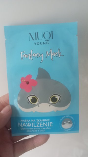 NIUQI Young, Fantasy Mask, Maska do twarzy na tkaninie, Nawilżenie, Rekin