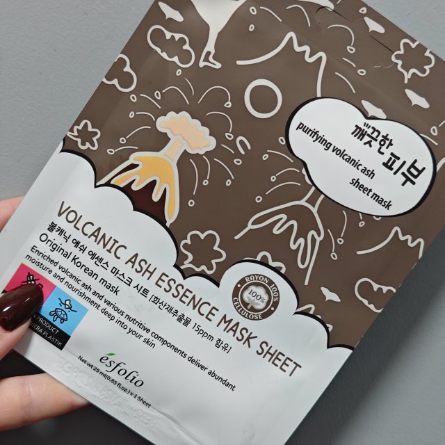 ésfolio Maska do twarzy w płacie, Oczyszczająca, Z pyłem wulkanicznym, Volcanic Ash