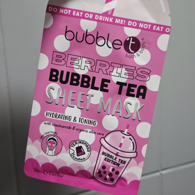 Bubble T Maska do twarzy w płacie, Berries Bubble Tea, Hydrating & Toning