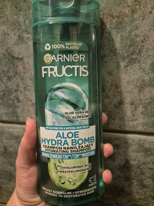 Garnier Fructis, Aloe Hydra Bomb, Szampon do włosów, Nawilżający, Żel aloesowy i gliceryna 