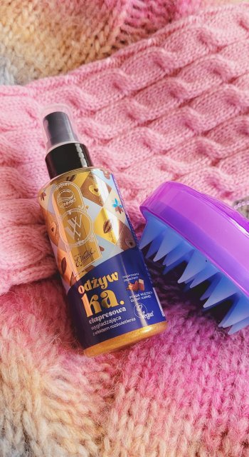 OnlyBio Hair in Balance, Odżywka do włosów w sprayu, Ekspresowa, Wygładzająca, Z efektem rozświetlenia, E.Wedel, Ptasie Mleczko Słony Karmel