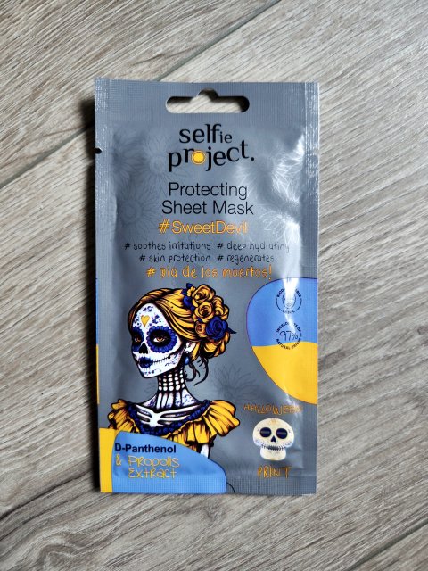Selfie Project Maska do twarzy w płacie, Na tkaninie, #SweetDevil, Protecting Sheet Mask 