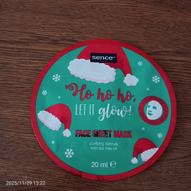 sence beauty Maseczka do twarzy w płacie, Ho ho ho, let it glow!, tea tree oil