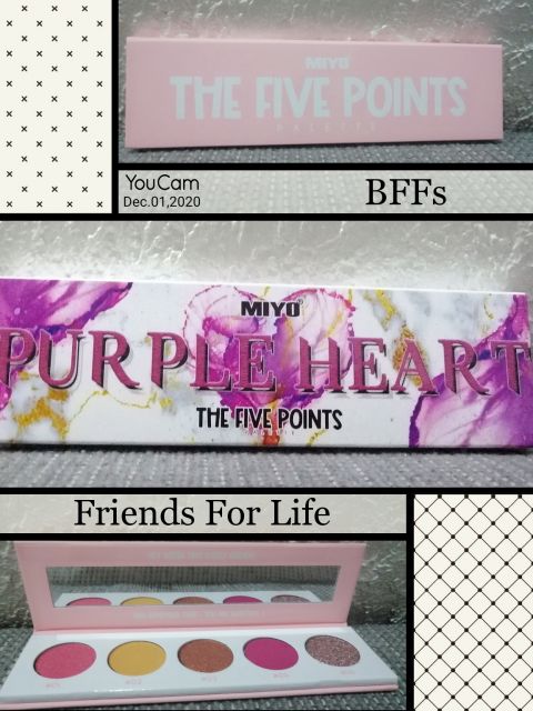 MIYO Paleta cieni do powiek, Five Points Palette, nr 27 Purple Heart