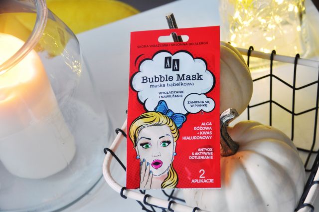 AA Bubble Mask, Maska bąbelkowa do twarzy, Wygładzenie i nawilżenie, Alga różowa + kwas hialuronowy