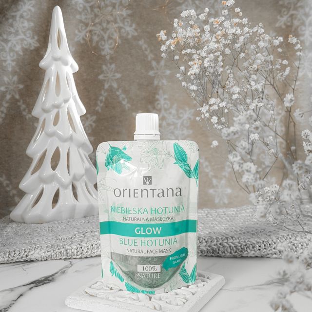 Orientana Maseczka do twarzy, Naturalna, Glow, Niebieska Hotunia