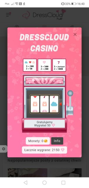 Urodzinowe kasyno DressCloud 