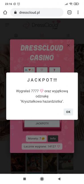 Urodzinowe kasyno DressCloud 