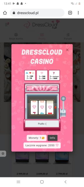 Urodzinowe kasyno DressCloud 