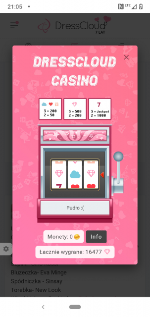 Urodzinowe kasyno DressCloud 